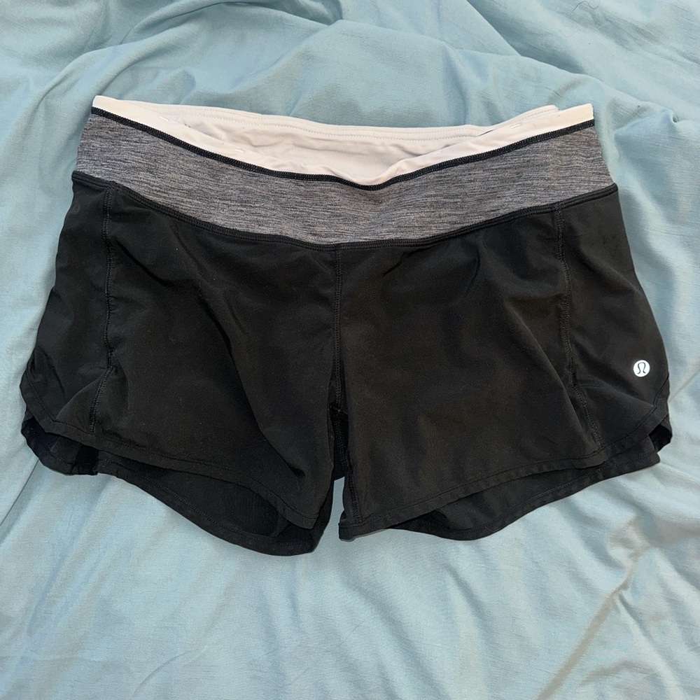 Lululemon black and gray athletic shorts